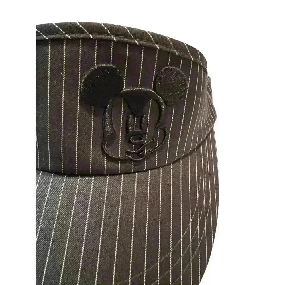 Walt Disney World Mickey Mouse Authentic Pinstripe Sun Visor Adult Size•Like New